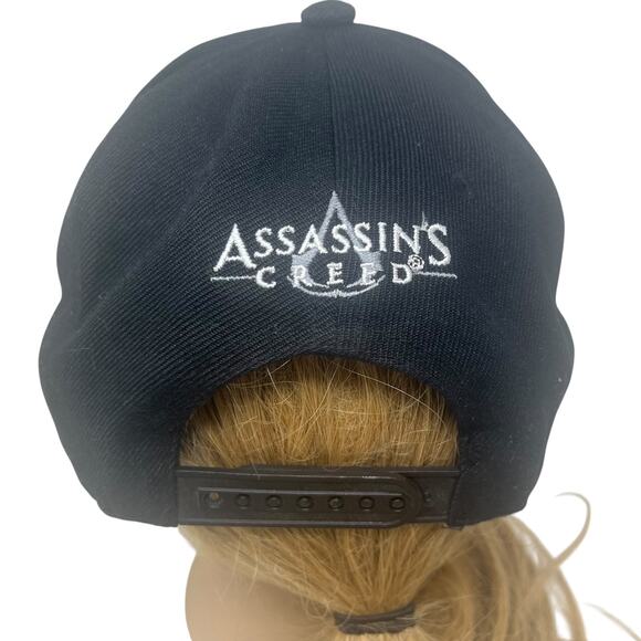 Assassin’s Creed Snapback Hat Black Flat Bill Embroidered Logo Gamer Ubisoft Cap - Picture 10 of 11